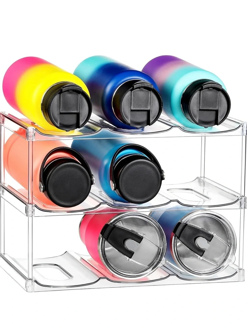 Clear 6-Tier Acrylic Tumbler Organizer - Transparent